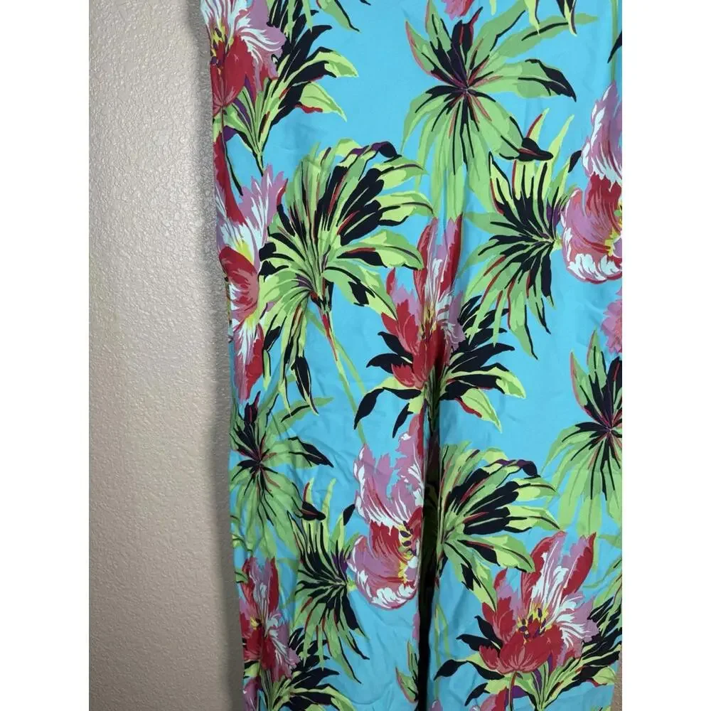 Vtg Ilyse Hart‎ ltd Tropical Floral Print Skirt Sz M Womens Rayon Pull On Skirt